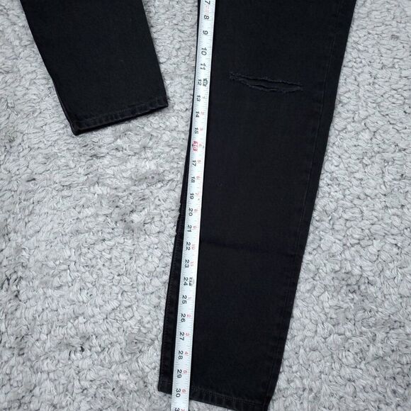 Levi's Premium 501 '81 Mom Jeans Black Distressed Size 25x31 High Rise Tapered - Picture 10 of 12